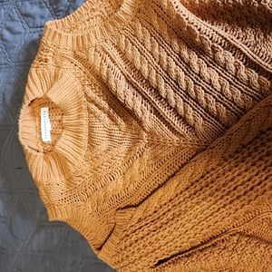 Aeropostale mustard open shoulder sweater